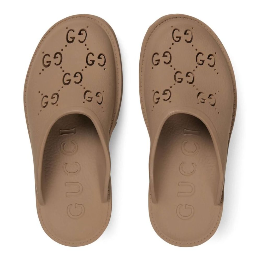 Gucci Perforated GG Platform Mules